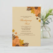 Flat Fall Leaves Invitation Kaart (Staand voorkant)
