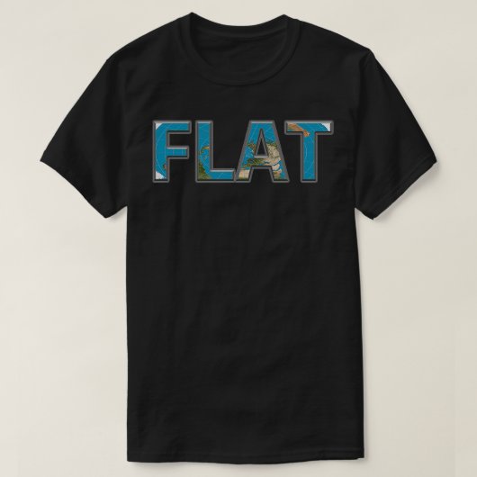 FLAT Flat Earth Fake Earth Lichten T-shirt (Design voorkant)
