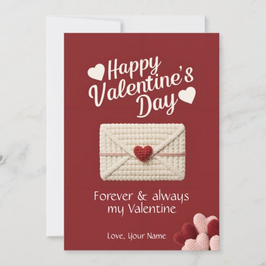 Flat Forever & Always Valentine Love Card Feestdagenkaart (Voorkant)