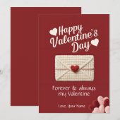 Flat Forever & Always Valentine Love Card Feestdagenkaart (Voorkant / Achterkant)