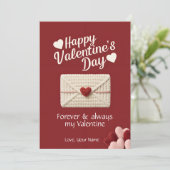 Flat Forever & Always Valentine Love Card Feestdagenkaart (Staand voorkant)