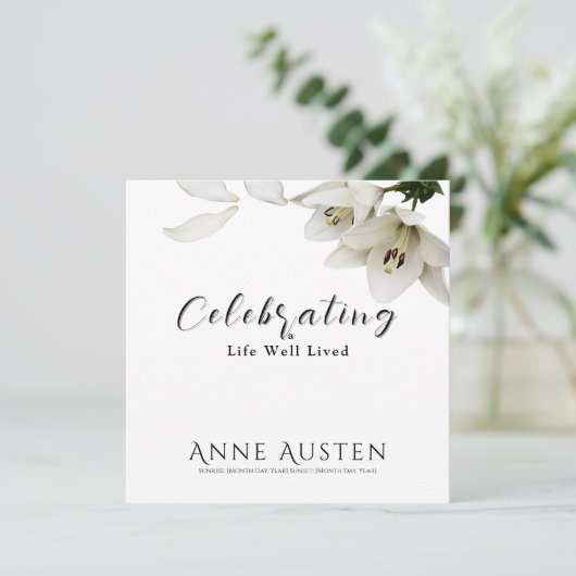 Flat Funeral Thank You Card - Editable Bedankkaart (Staand voorkant)