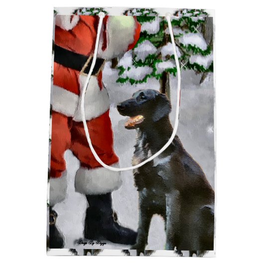 Flat-gecoate Retriever Christmas Medium Cadeauzakje (Achterkant)