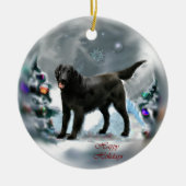 Flat-gecoate Retriever kerstversieringen geschenke Keramisch Ornament (Voorkant)