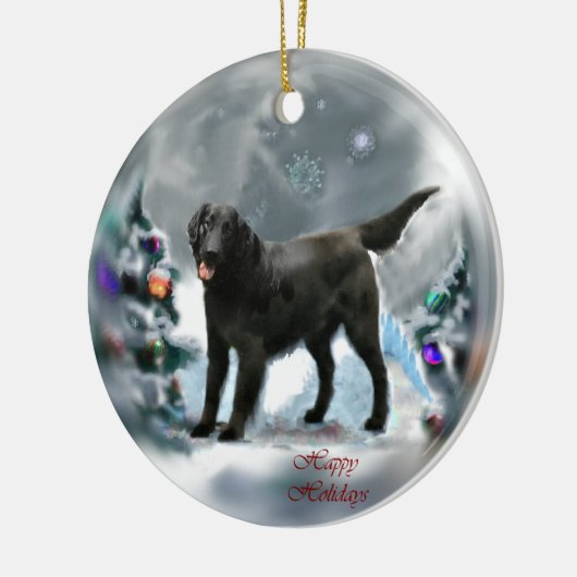Flat-gecoate Retriever kerstversieringen geschenke Keramisch Ornament (Links)