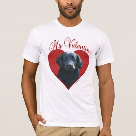 Flat-gecoate Retriever Mijn Valentijn T-shirt (Voorkant)