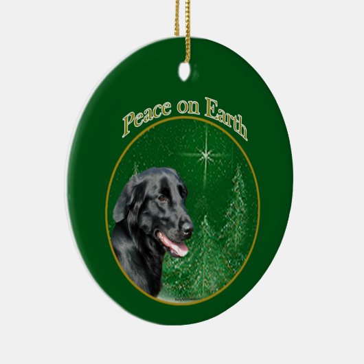 Flat-gecoate Retriever Peace Sleutelhanger Keramisch Ornament (Rechts)