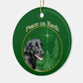 Flat-gecoate Retriever Peace Sleutelhanger Keramisch Ornament (Links)