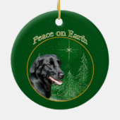 Flat-gecoate Retriever Peace Sleutelhanger Keramisch Ornament (Achterkant)
