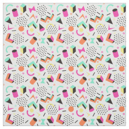 Flat Geometric Squiggly Memphis vet patroon 1980 Stof