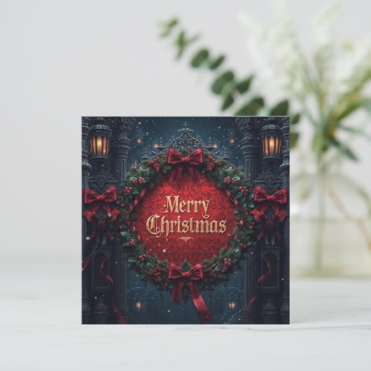 flat gothic christmas card kaart (Staand voorkant)