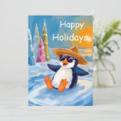 Flat Greeting Card "Happy Holidays" Kaart (Staand voorkant)