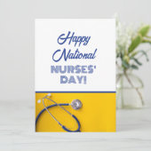 Flat Happy National Nurses Day Dank u wel! Feestdagenkaart (Staand voorkant)