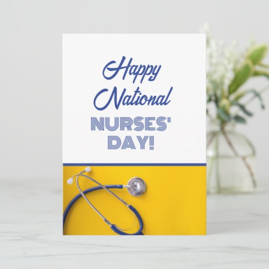 Flat Happy National Nurses Day Dank u wel! Feestdagenkaart (Staand voorkant)
