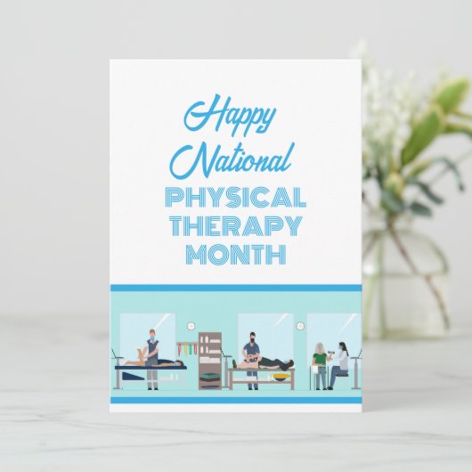 Flat Happy National Physical Therapy Maandkaart Feestdagenkaart (Staand voorkant)