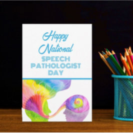Flat Happy National Speech Patholoog-dagkaart Feestdagenkaart