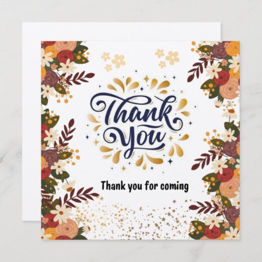 Flat Hartelijk dank Bedankkaart (Voorkant / Achterkant)