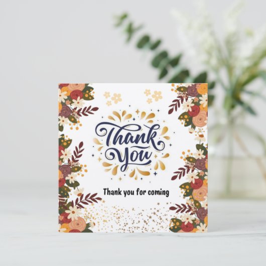 Flat Hartelijk dank Bedankkaart (Staand voorkant)