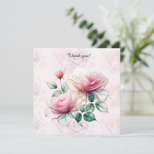 Flat Hartelijk dank Bedankkaart (Staand voorkant)