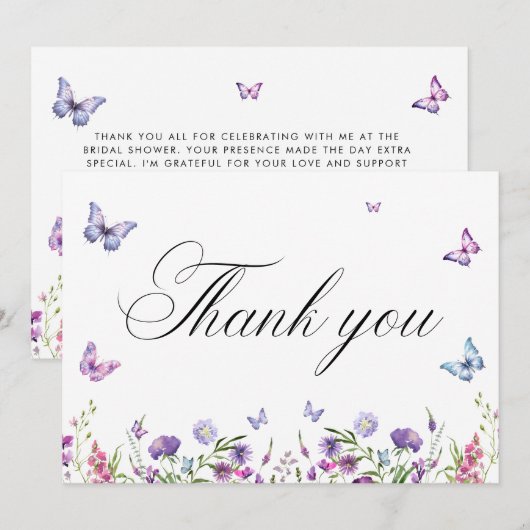 Flat Hartelijk dank Bedankkaart (Voorkant / Achterkant)