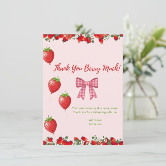 Flat Hartelijk dank Bedankkaart (Staand voorkant)