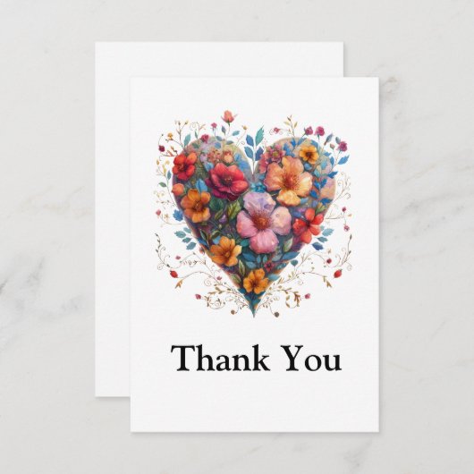 Flat Hartelijk dank Bedankkaart (Voorkant / Achterkant)