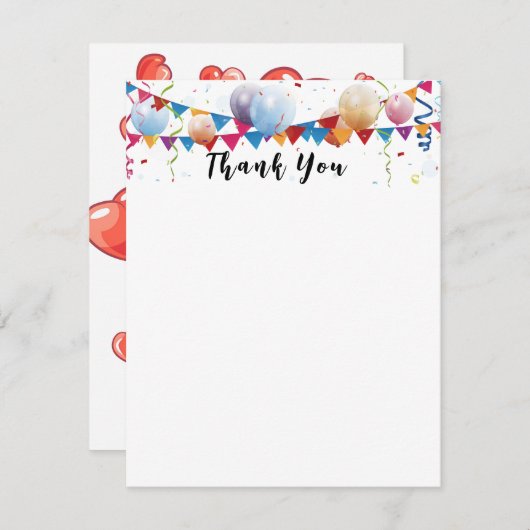 Flat Hartelijk dank Bedankkaart (Voorkant / Achterkant)