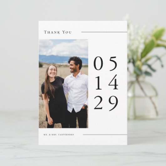 Flat Hartelijk dank Bedankkaart (Staand voorkant)