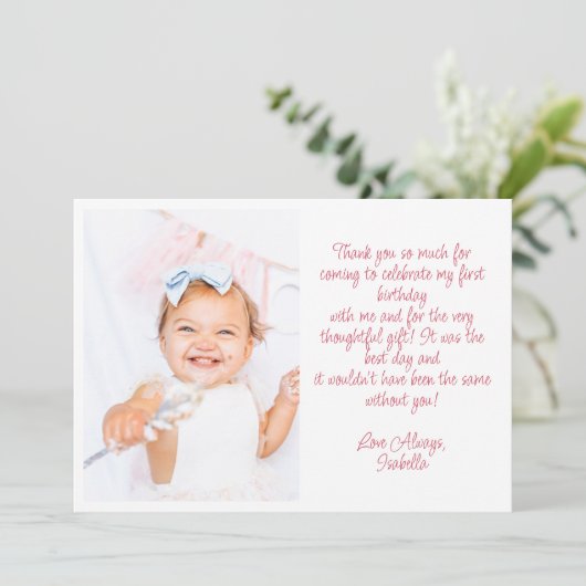 Flat Hartelijk dank Bedankkaart (Staand voorkant)