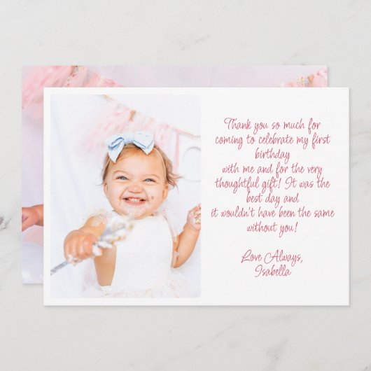 Flat Hartelijk dank Bedankkaart (Voorkant / Achterkant)