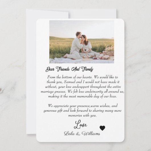 Flat Hartelijk dank Bedankkaart (Achterkant)