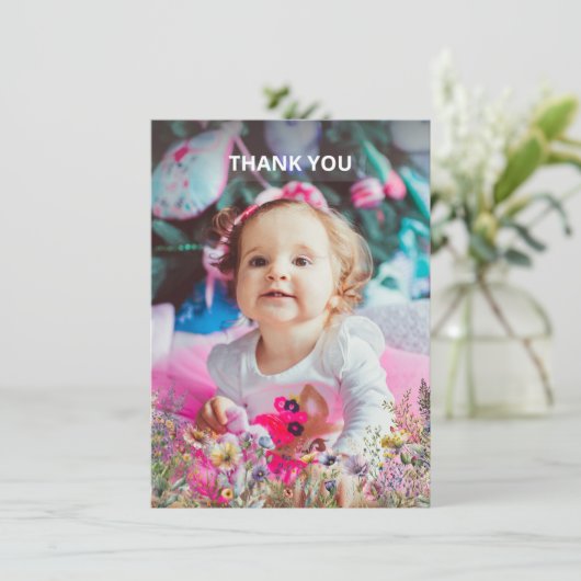 Flat Hartelijk dank Bedankkaart (Staand voorkant)