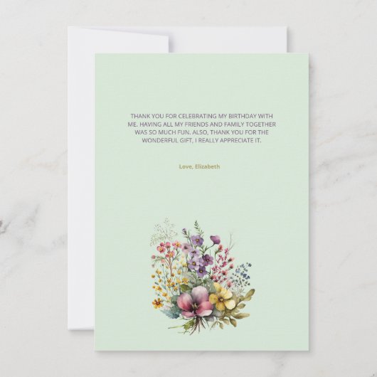 Flat Hartelijk dank Bedankkaart (Achterkant)