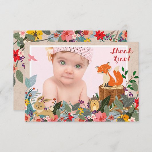 Flat Hartelijk dank Bedankkaart (Voorkant / Achterkant)