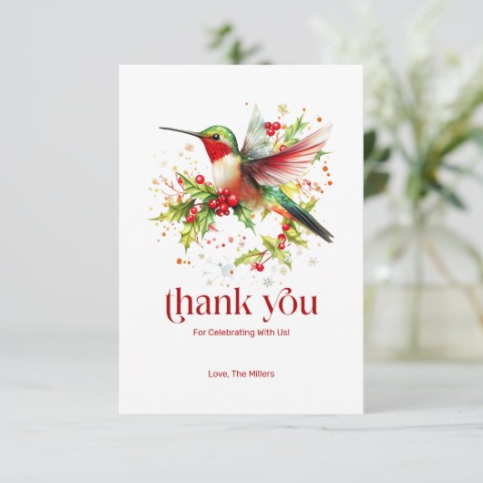 Flat Hartelijk dank Bedankkaart (Staand voorkant)