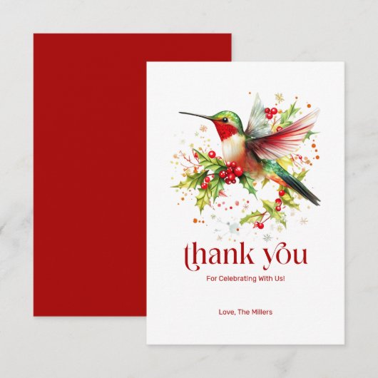 Flat Hartelijk dank Bedankkaart (Voorkant / Achterkant)