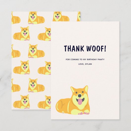 Flat Hartelijk dank Bedankkaart (Voorkant / Achterkant)