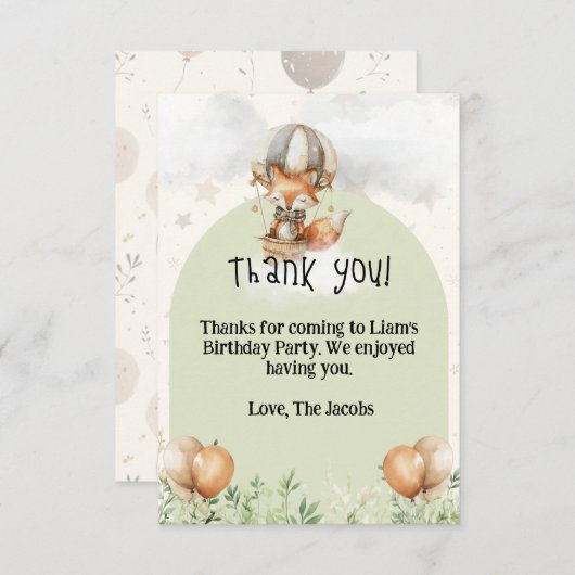 Flat Hartelijk dank Bedankkaart (Voorkant / Achterkant)