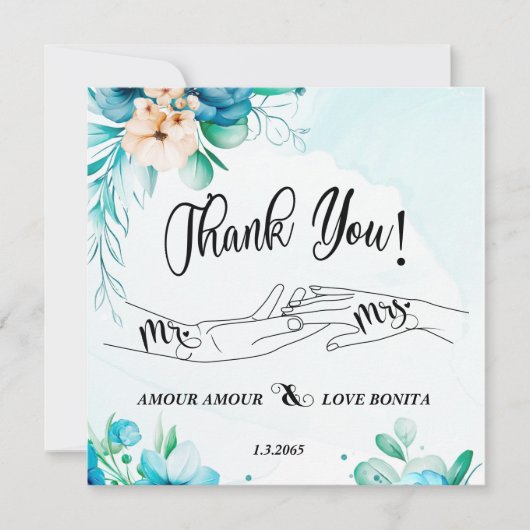 Flat Hartelijk dank Bedankkaart (Voorkant)