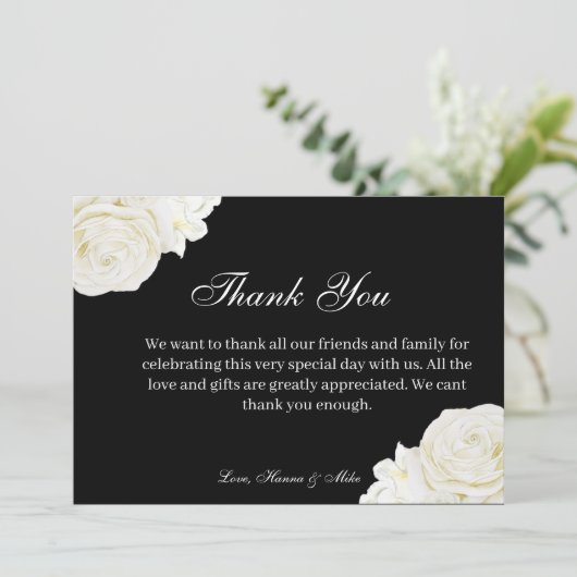 Flat Hartelijk dank Bedankkaart (Staand voorkant)