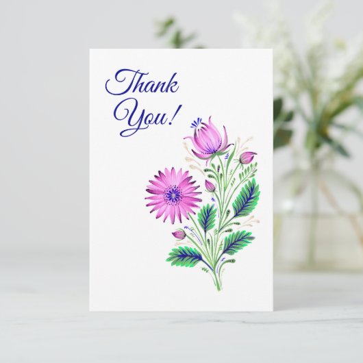 Flat Hartelijk dank Bedankkaart (Staand voorkant)