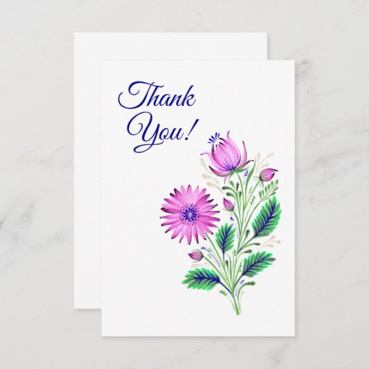 Flat Hartelijk dank Bedankkaart (Voorkant / Achterkant)