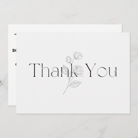 Flat Hartelijk dank Bedankkaart (Voorkant / Achterkant)