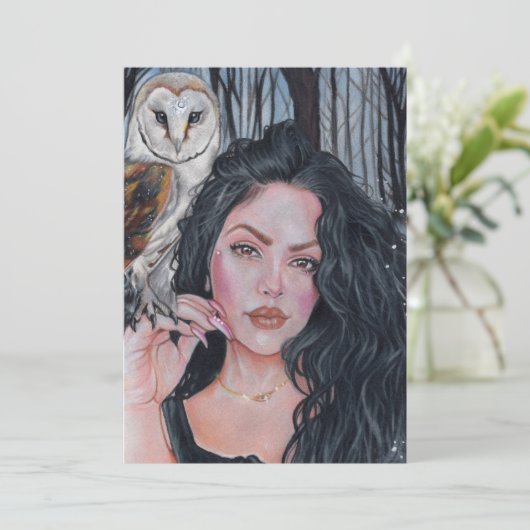 Flat Hartelijk dank! Met een magisch meisje.. Bedankkaart (Staand voorkant)