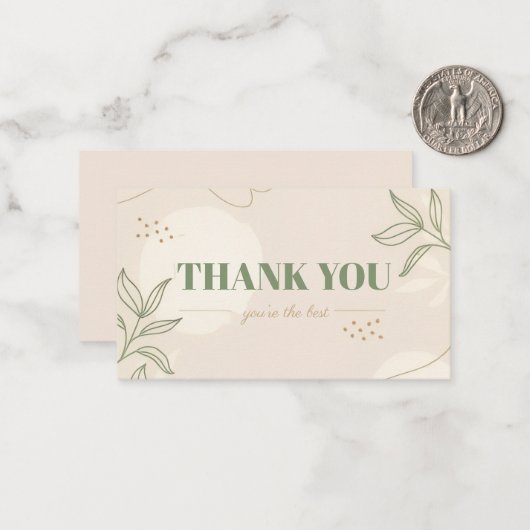 Flat Hartelijk dank Notitiekaartje (Voorkant / Achterkant in situ)