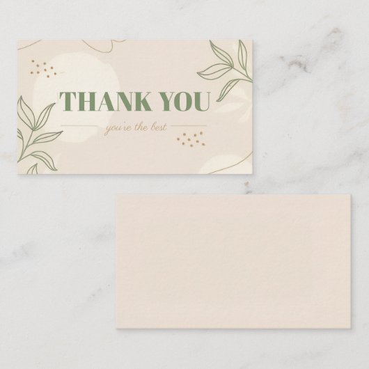 Flat Hartelijk dank Notitiekaartje (Voorkant / Achterkant)