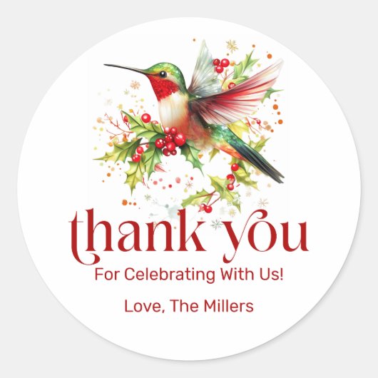 Flat Hartelijk dank Ronde Sticker (Voorkant)