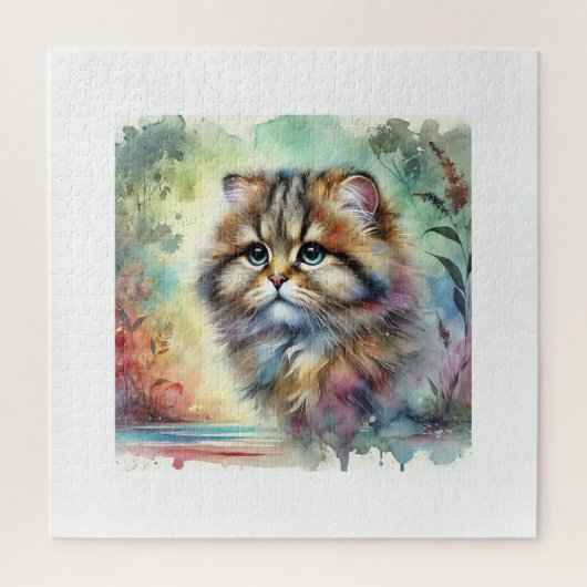 Flat Headed Cat 101024AREF119 - Watercolor Legpuzzel (Verticaal)