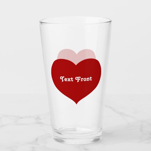 Flat Heart Icon Glas (Voorkant)
