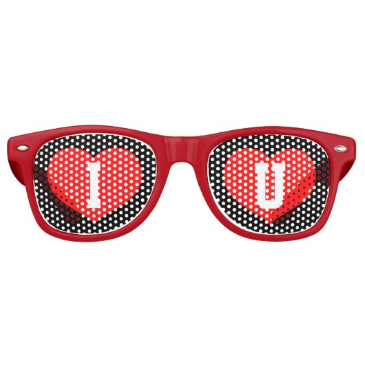 Flat Heart Icon met Monogrammen Retro Zonnebril (Voorkant)